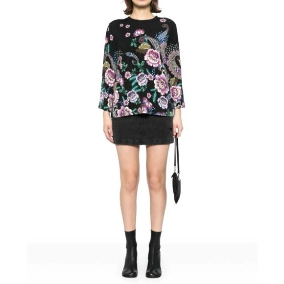 NEW Johnny Was The Janie Favorite V-neck Kimono Sleeve Tee Floral Size XL - Picture 8 of 11